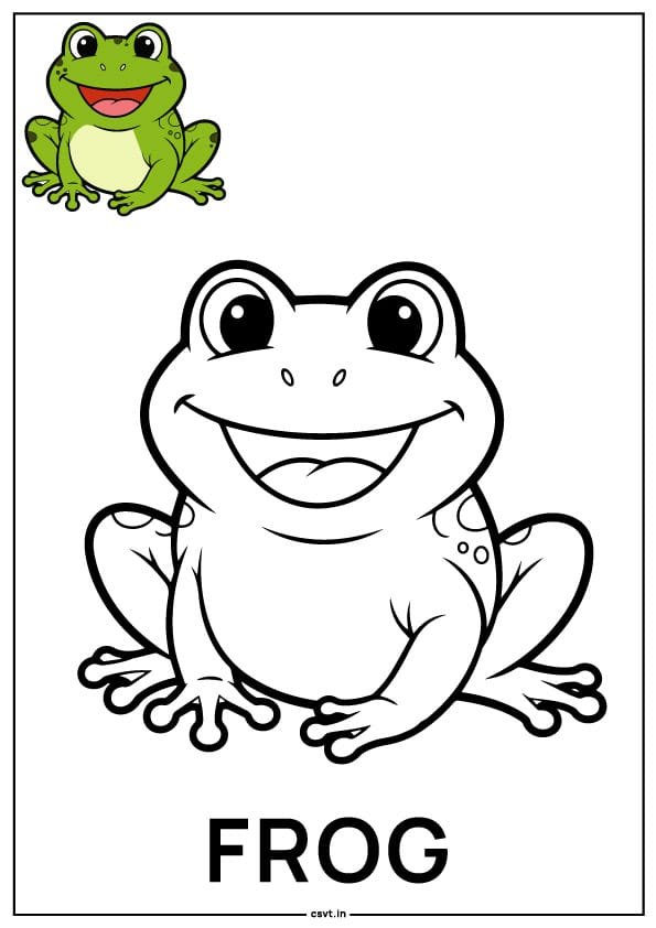 Cute frog coloring pages free