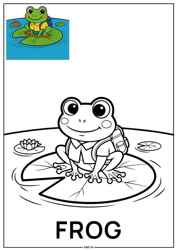 Frog coloring pages printable pdf free