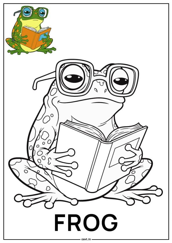 Frog coloring pages printable pdf free
