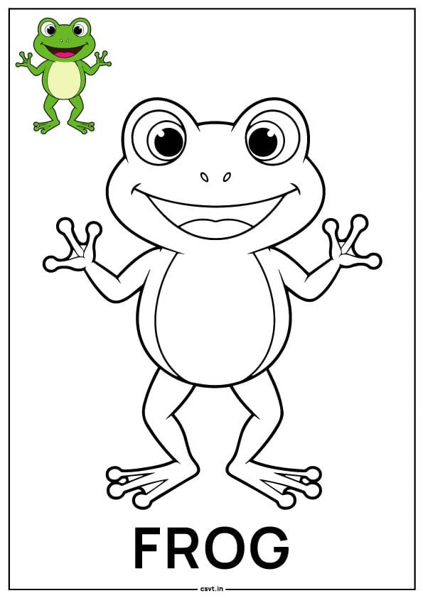 Frog coloring pages printable pdf free