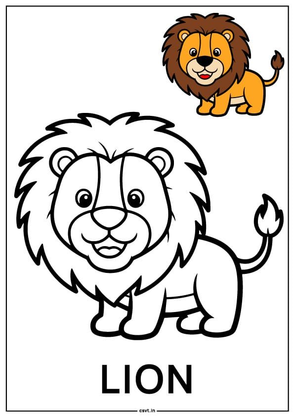 Lion colouring Pages PDF