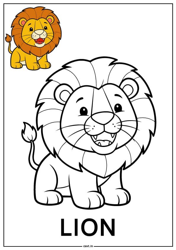 Lion colouring Pages PDF