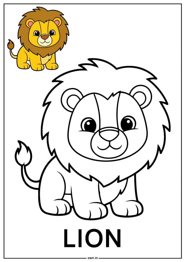 Lion colouring Pages PDF