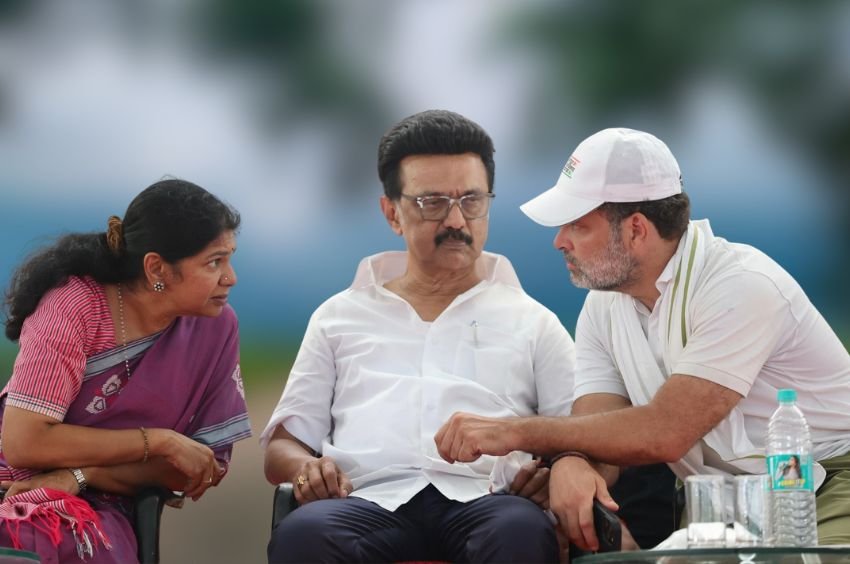 M K Stalin joins Voter Adhikar Yatra in Bihar