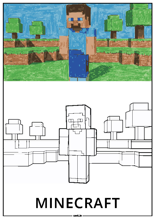 Easy Minecraft coloring pages