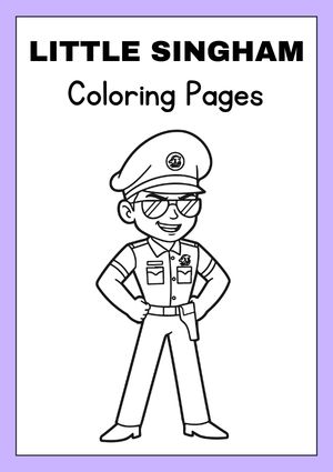 Little singham coloring pages