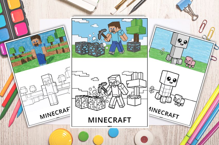 best minecraft coloring pages