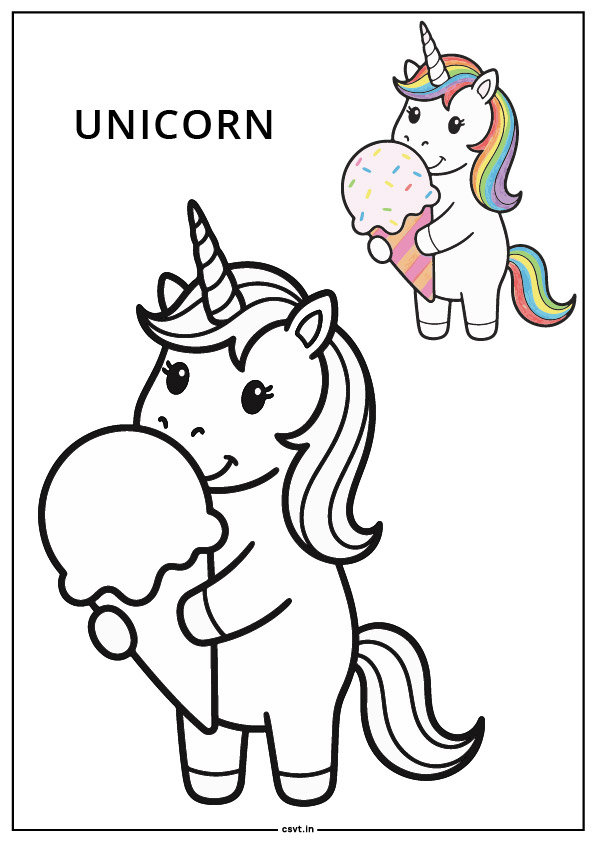 Printable Cute Unicorn coloring pages Printable Cute Unicorn coloring pages