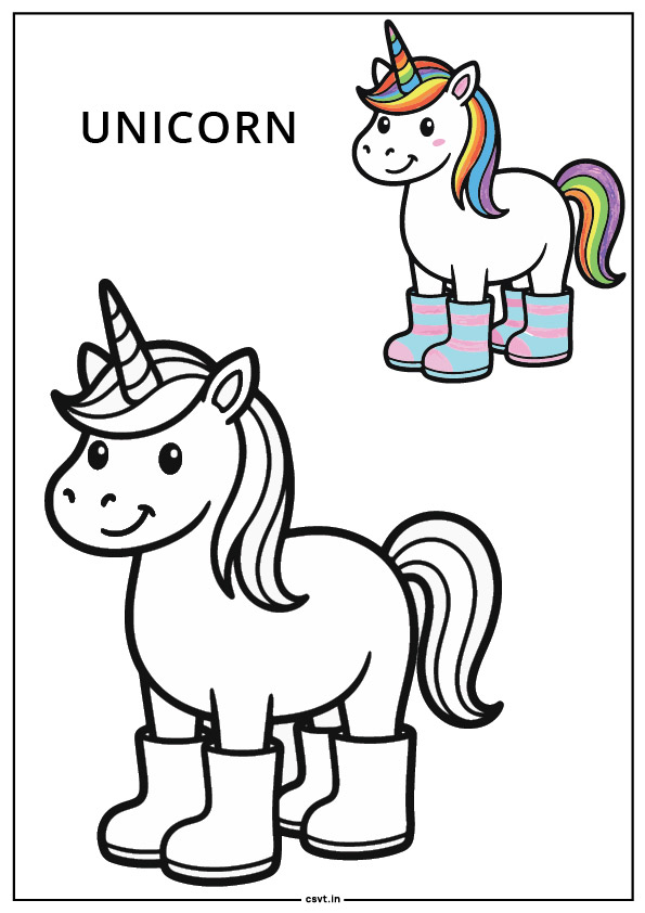 Unicorn wearing rain boots coloring page printable Unicorn wearing rain boots coloring page printable