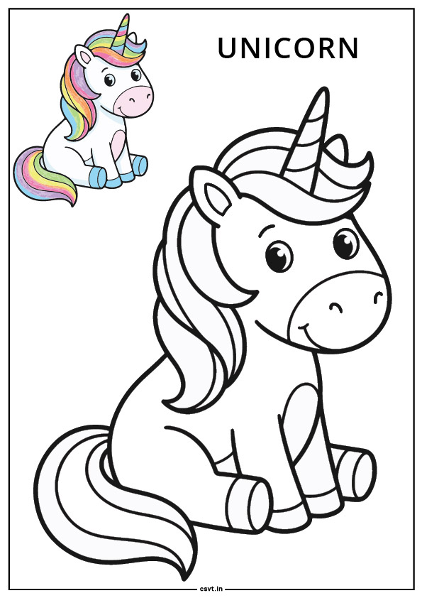 cute unicorn coloring pages