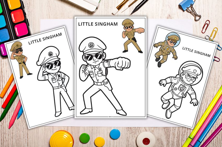little singham colouring pages printable pdf
