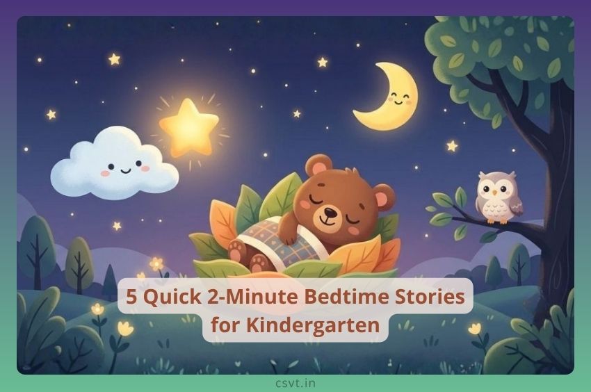 5 Quick 2-Minute Bedtime Stories for Kindergarten